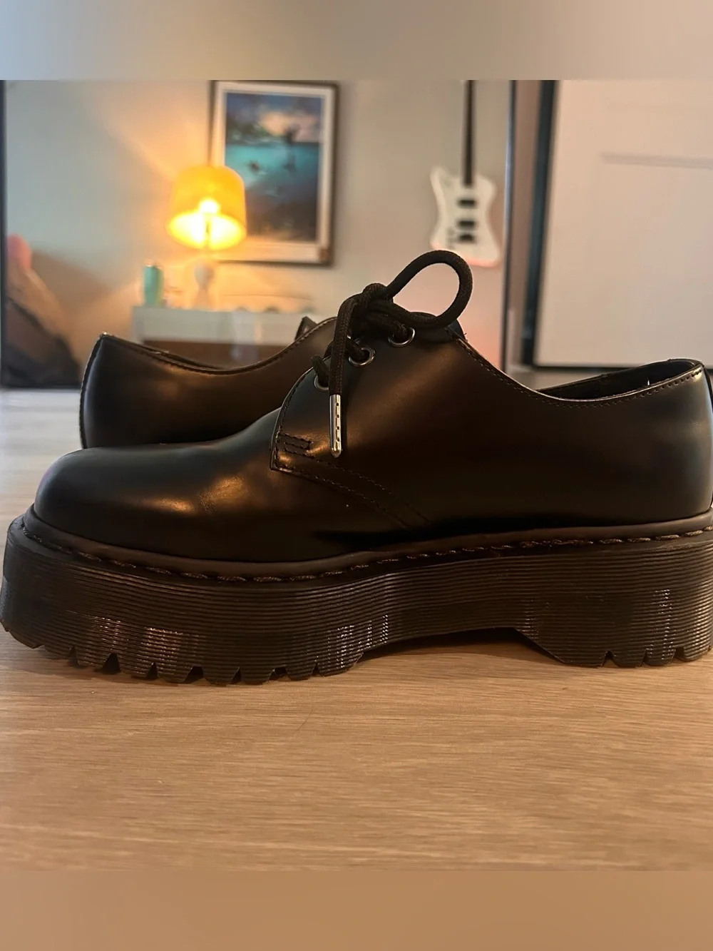 1461 smooth leather platform oxfords